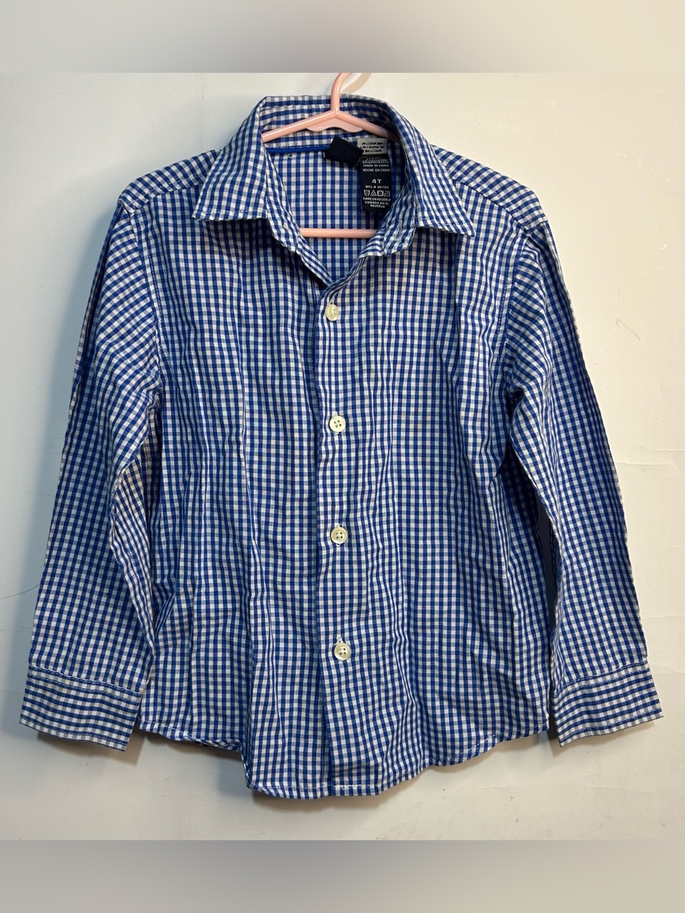 Nautica Blue Plaid Button Front Shirt Boys 4T